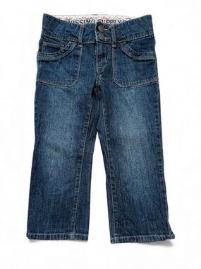 Mossimo Supply Co. Girls Medium/Dark Blue Straight DenimJeans with Double Button